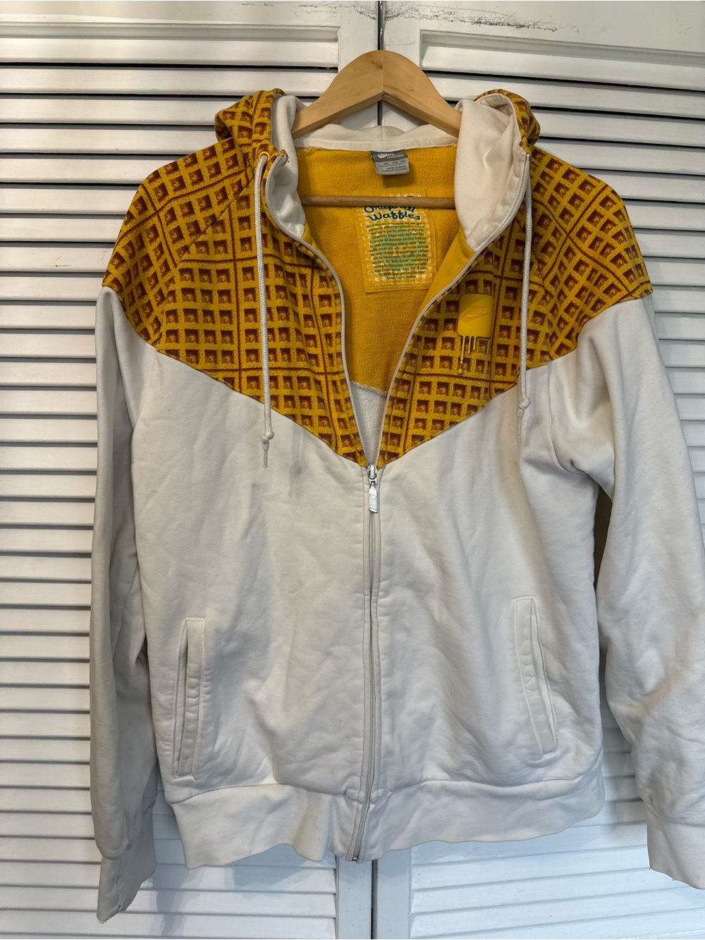 Nike Yellow and White Waffle design Hoodie